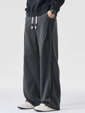 Men Plus Size Wide Leg Drawstring Elastic Waist Baggy Pants