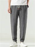 Men's Retro Texture Print Drawstring Jogger Pants