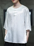 Men's Summer Chinese Style Cool Casual Half Sleeve Shirts