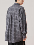 Chinese Style Men's Corduroy Texture Lapel Long Sleeve Shirts
