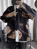 Spring Loose Print Long Sleeve Lapel Jacket for Men