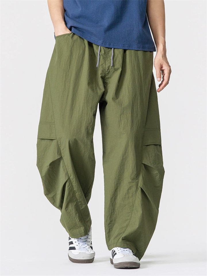 Men Japanese Style Lightweight Baggy Techwear Cargo Pants