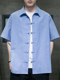 Men's Summer Casual Lapel Button Up Short Sleeve Shirts