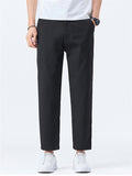 Men Slim Fit Casual Ankle Length Tapered Chino Work Pants
