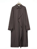 Japanese Style Retro Asymmetric Lapel  Solid Color Long Shirts for Men