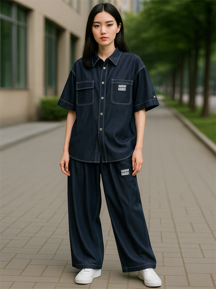 Fashion 2Pcs Short Sleeved Causal Sets