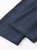 Men's Loose Fit Wide-Leg Drape Twill Knitted Pants with Elastic Waist