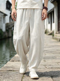 Mens Summer Zen Style Comfy Wide Leg Loose Fit Drawstring Pants