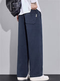 Men's Warm Thermal Lined Drape Twill Knitted Casual Pants