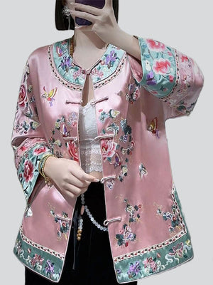 Butterfly Flower Embroidery Women's Chinese Style Jacket