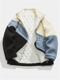 Men's Super Cool Contrast Color Stripe Fluffy Padded Coat