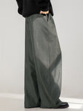 Men's Chic Solid Color Pleated Drape Straight Suit Pants