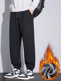 Men's Casual Drawstring Anti-Wrinkle Twill Knit Jogger Pants