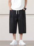 Men's Casual Solid Color Pockets Capri Pants