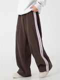 Male's High Street Side Striped Elastic Waist Casual Wide Leg Pants