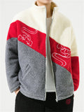 Men's Super Cool Contrast Color Stripe Fluffy Padded Coat