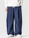 Japanese Style Autumn Loose-Fit Pants for Men with Elastic Waist