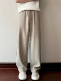 Men's Simple Cozy Wide Leg Relaxed Fit Casual Drawstring Pants