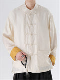Men's Mandarin Collar Chinese Tang Suit Jacquard Kung Fu Shirts
