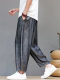 Men Loose Summer Casual Baggy Harem Cropped Pants
