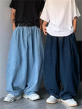 Retro Japanese Style Oversized Straight Wide-Leg Jeans For Men