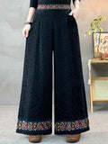 Women's Ethnic Trimmings Embroidered High Rise Wide Leg Pants
