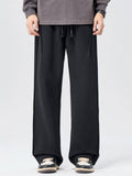 Men Plus Size Wide Leg Drawstring Elastic Waist Baggy Pants