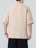 Retro Cotton Collarless Button Tang Suit Cardigan Shirt For Men