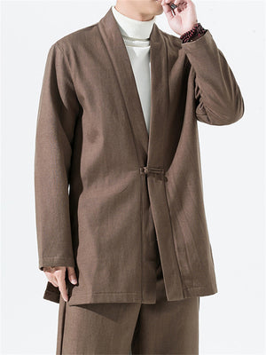 Men's Chinese Style Linen Cotton Knot Button Jacket