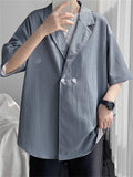 Summer Casual Men's Short Sleeve Loose Suit Jacket