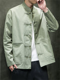 Men's Casual Stand Collar Windproof Relaxed Fit Jacket