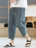 Men's Comfy Cotton Linen Cropped Pants for Summer