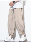Men's Summer Casual Striped Wide Leg Beach Cropped Pants