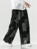 Vintage Spliced Color Block Jeans for Men