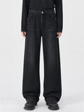 Men Wide Leg Jeans Baggy Fit Y2K Vintage Wash Denim Pants