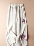 Women's Simple Comfy Ethnic Style Embroidered Wide Leg Pants