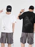 Men Cotton Phoenix Embroidery Vogue Half Sleeve Shirts