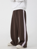 Male's High Street Side Striped Elastic Waist Casual Wide Leg Pants