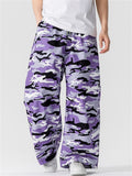 Men's Summer Wide Leg Camouflage Print Cargo Pants