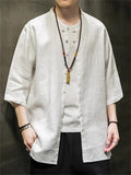 Men's Chinese Zen Style Solid Color Cotton Linen Shirts