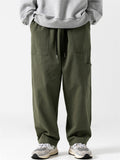 Men's Japanese Street Style Wide Leg Casual Pants with Pockets