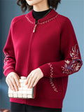 Women's Round Neck Knit Cardigan Sweater Jacket