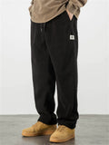 Mens Comfy Corduroy Pants Elastic Waist Relaxed Fit Joggers