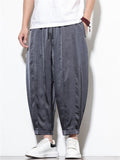 Mens Ice Silk Harem Pants Loose Baggy Yoga Tapered Joggers