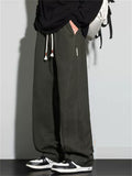Men's Comfy Elastic Waist Loose Fit Straight Leg Casual Pants