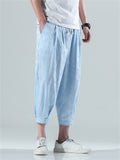 Men's Simple Ice Silk Cool Summer Cropped Pants