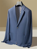 Men's Solid Color Cool Single Breasted Lapel Long Sleeve Jacket