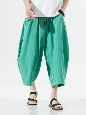 Candy Color Wide Leg Cropped Pants for Male