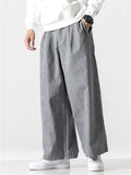 Men's Plus Size Casual Linen Straight-Leg Pants