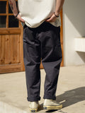 Men Japanese Style Loose Fit Cotton Chino Pants